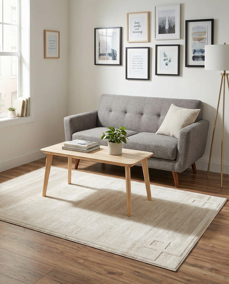 Metro Heights Collection Area Rug -  Bronx Rectangle Beige  lifestyle 38