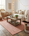 Woven Seaside Jute Collection Area Rug - Savannah (Light Pink) Rectangle Light Pink  lifestyle 13