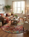 Trellis Mosaic Collection Area Rug - Arborville (Multi) Round Multi  lifestyle 78