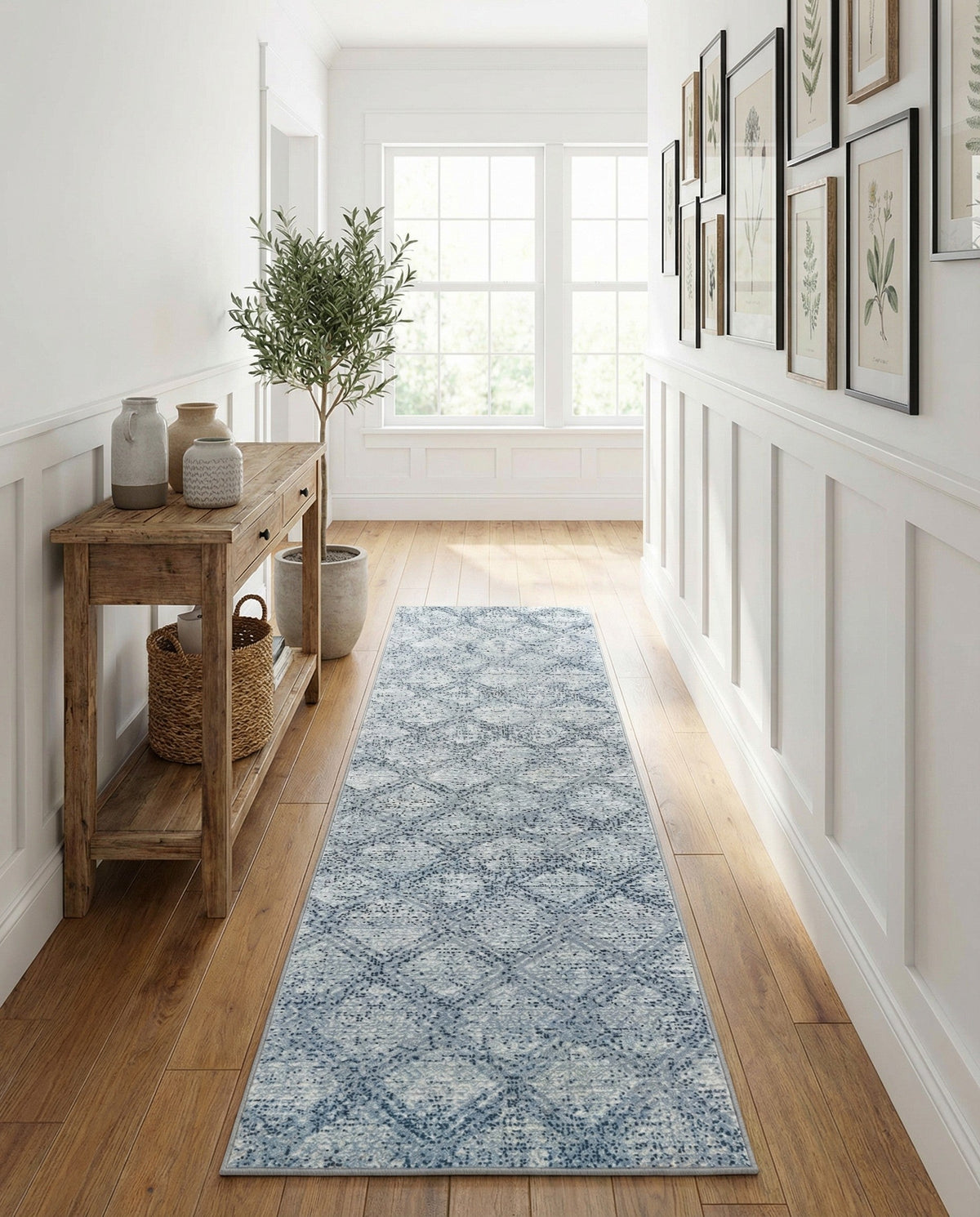 Aegean Elegance Washables Collection Area Rug -  Tinos Runner Blue  lifestyle 154