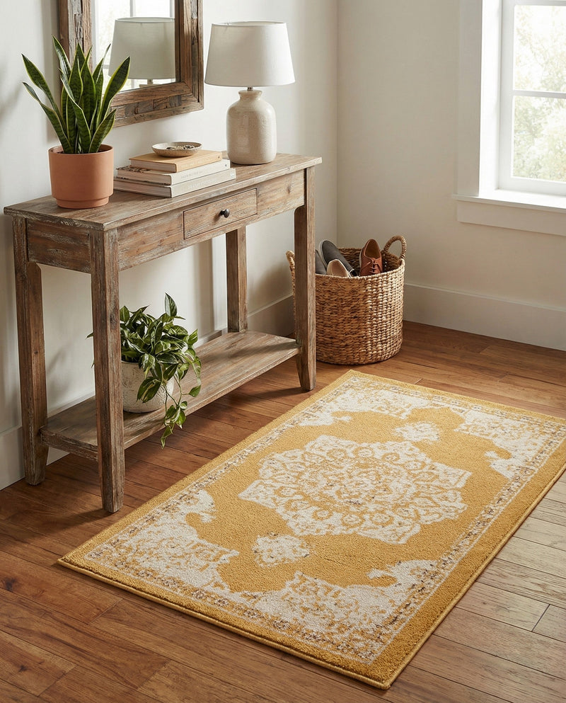 Eden Oasis Collection Area Rug -  Tranquility (Yellow) Rectangle Yellow  lifestyle 19