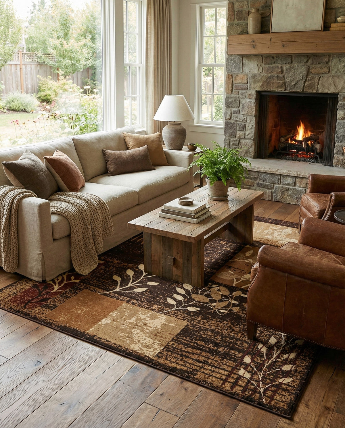 Bistro Lounge Collection Area Rug -  Affogato Square Brown  lifestyle 72