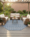 Savannah Pergola Collection Area Rug -  Pergola (Blue) Octagon Blue  lifestyle 45