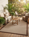 Terrace Fringe Collection Area Rug - Oceanside Rectangle Brown  lifestyle 41
