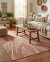 Seaside Blooms Collection Area Rug -  Evergreen (Rust Red) Rectangle Rust Red  lifestyle 16