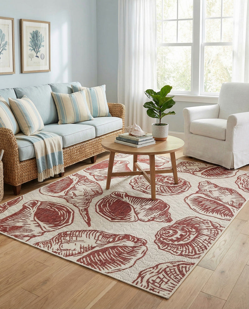 Seaside Haven Rugs Collection Area Rug -  Lighthouse (Ivory Rust Red) Rectangle Ivory Rust Red  lifestyle 14