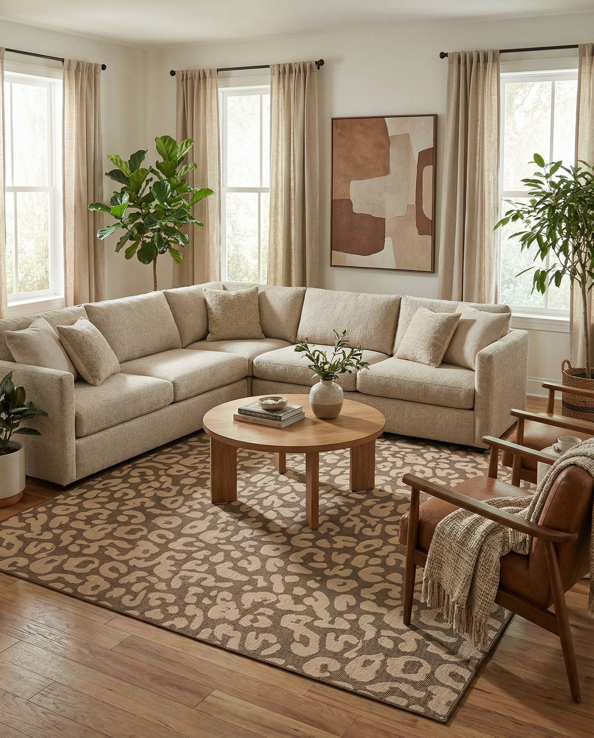 Sahara Sands Collection Area Rug -  Buto Rectangle Brown  lifestyle 24
