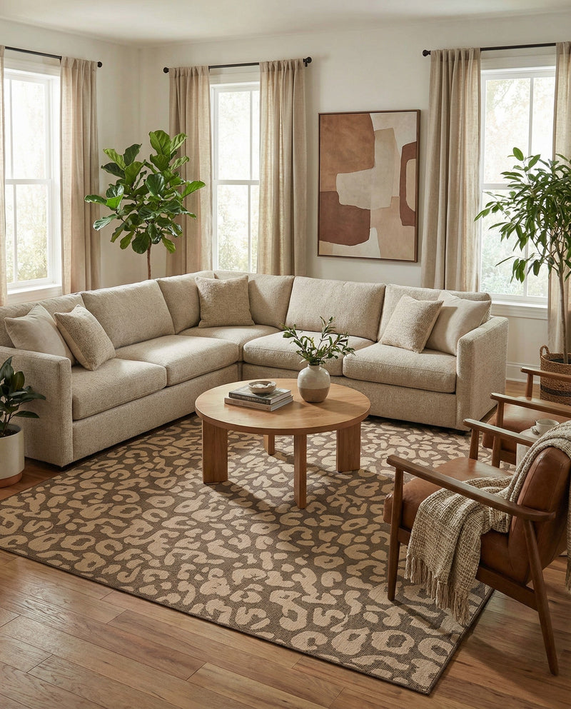Sahara Sands Collection Area Rug -  Buto Rectangle Brown  lifestyle 24