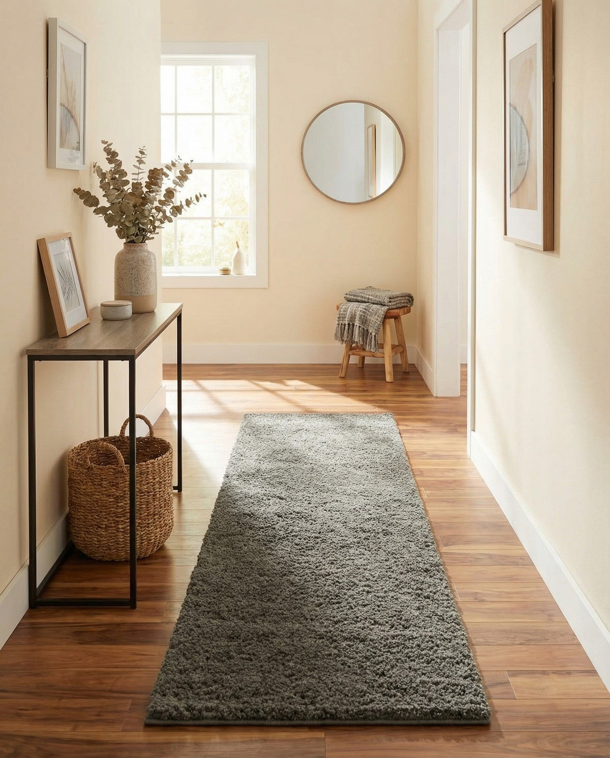 Cozy Comfort Shag Collection Area Rug - Haven (Smoke Gray) Runner Smoke Gray  lifestyle 28