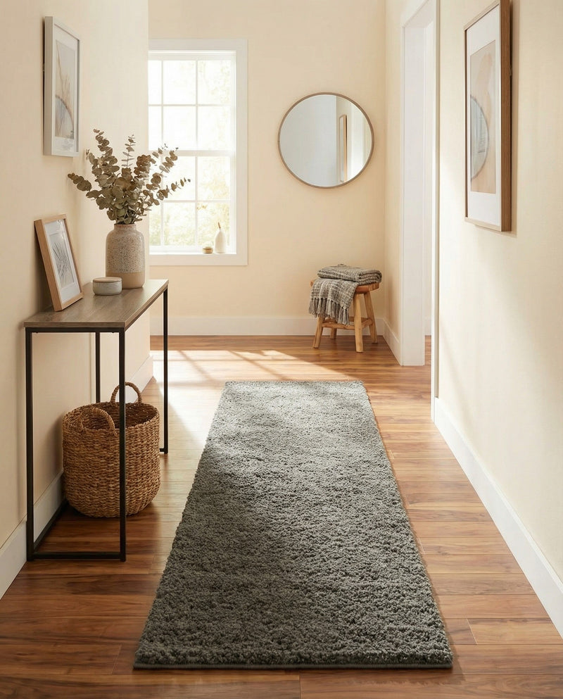 Cozy Comfort Shag Collection Area Rug - Haven (Smoke Gray) Runner Smoke Gray  lifestyle 28