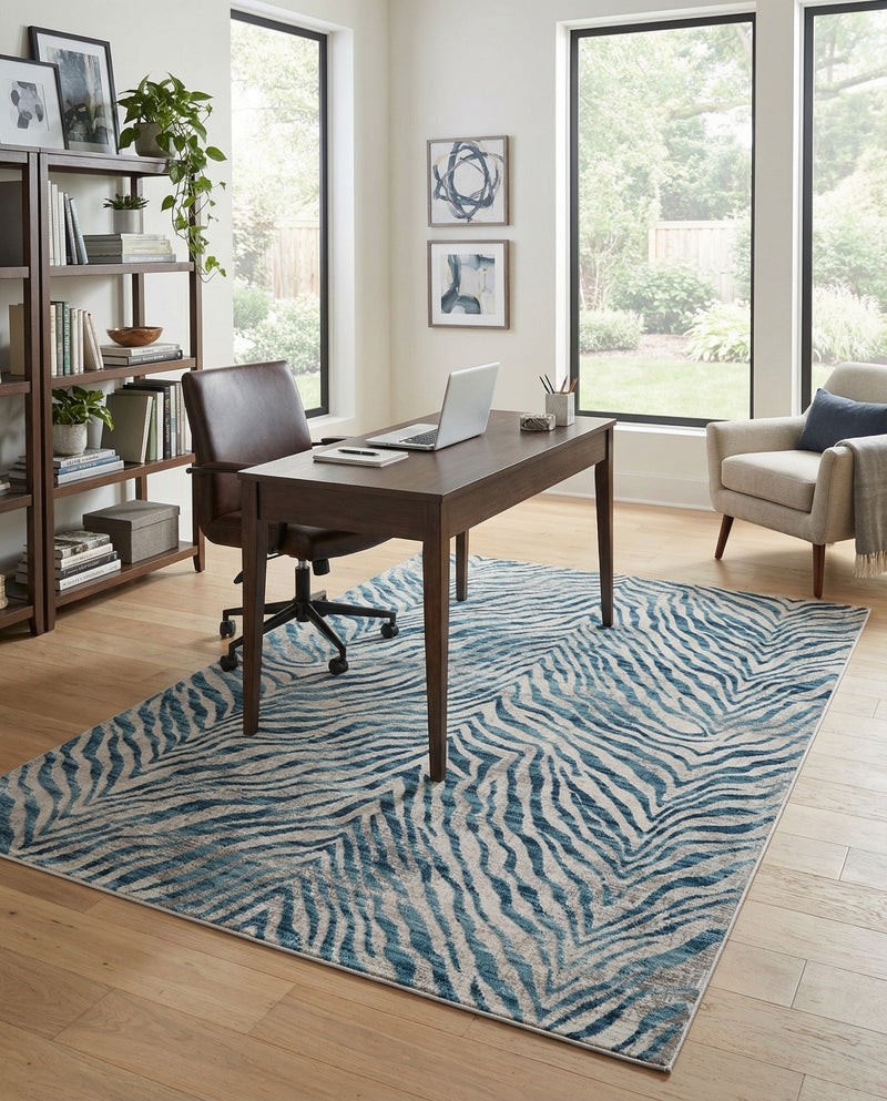 Bloomsbury Elegance Collection Area Rug -  Chelsea Rectangle Blue  lifestyle 22