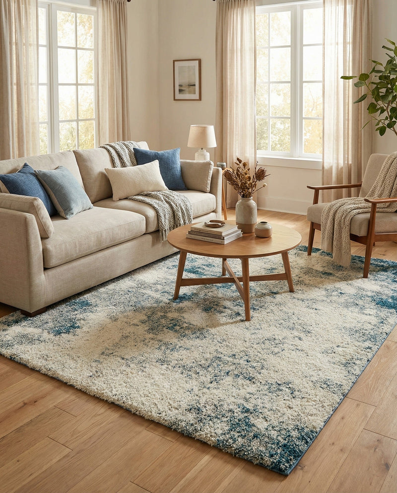 Cozy Haven Shag Collection Area Rug -  Tranquility (Sage Green) Rectangle Sage Green  lifestyle 6