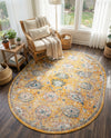 Seville Stripes Collection Area Rug -  Cordoba (Yellow) Oval Yellow  lifestyle 63
