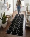 Trellis Mosaic Collection Area Rug - Arborville (Black) Runner Black  lifestyle 67