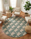 Seaside Haven Rugs Collection Area Rug -  Pelican Round Stone Blue  lifestyle 53