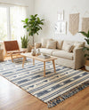 Sonoran Collection Area Rug - Montezuma Rectangle Navy Blue  lifestyle 55