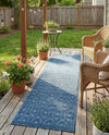Garden Lattice Charm Collection Area Rug - Arbor (Navy Blue) Runner Navy Blue  lifestyle 32