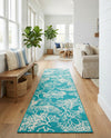 Seaside Haven Rugs Collection Area Rug -  Seaside Runner Teal  lifestyle 48