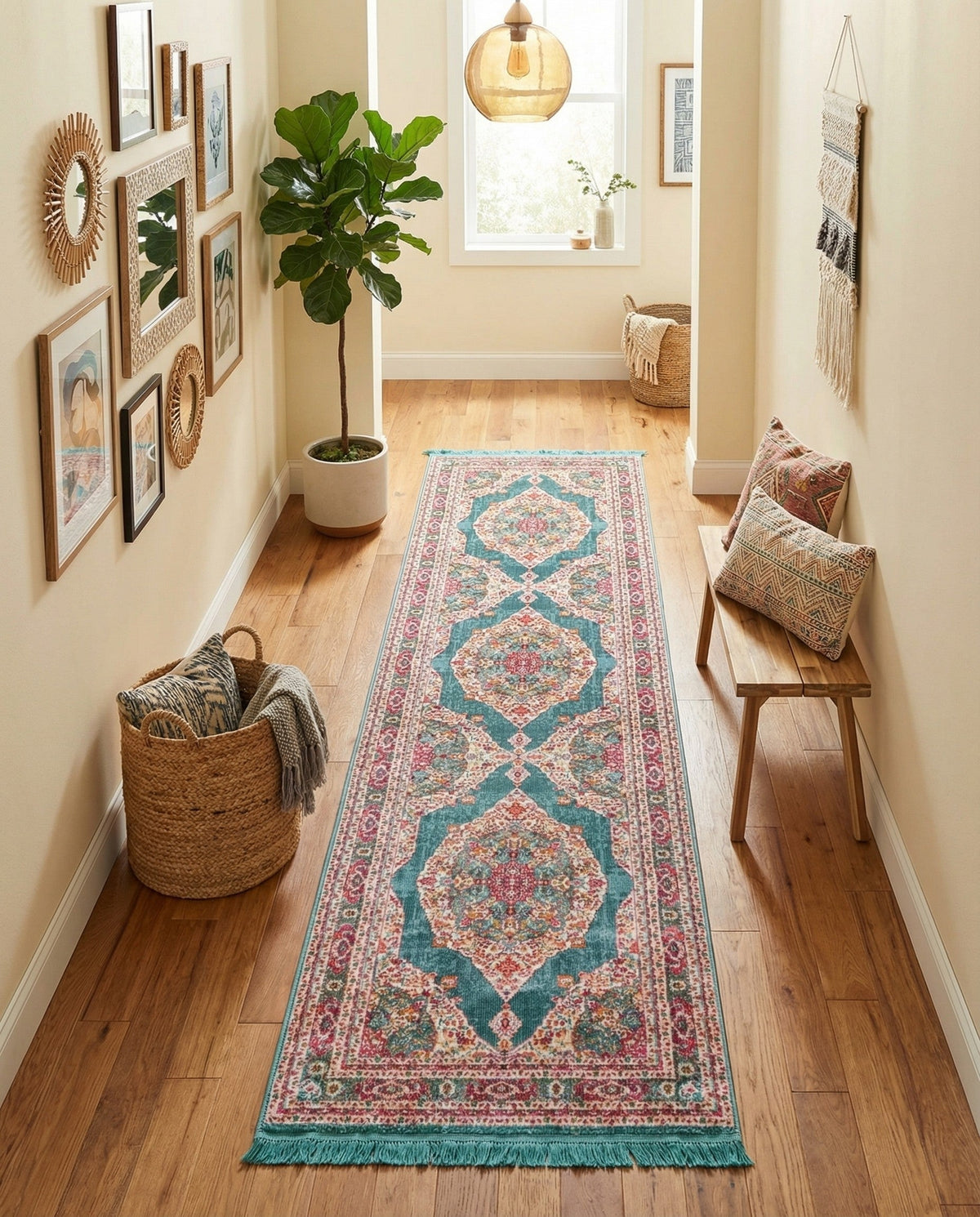 Caribbean Breeze Collection Area Rug -  Windward Runner Turquoise  lifestyle 152