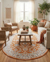 Savannah Elegance Collection Area Rug - Augusta (Rust Red) Oval Rust Red  lifestyle 69