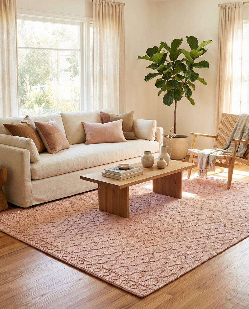 Savannah Weave Collection Area Rug - Serengeti Rectangle Pink  lifestyle 36