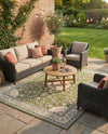 Patio Heritage Collection Area Rug -  Bower Rectangle Green  lifestyle 57