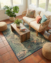 Coastal Terrace Collection Area Rug -  Driftwood Rectangle Blue  lifestyle 11