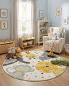 Wonder Tykes Collection Area Rug -  Whirlpool Round Ivory  lifestyle 9