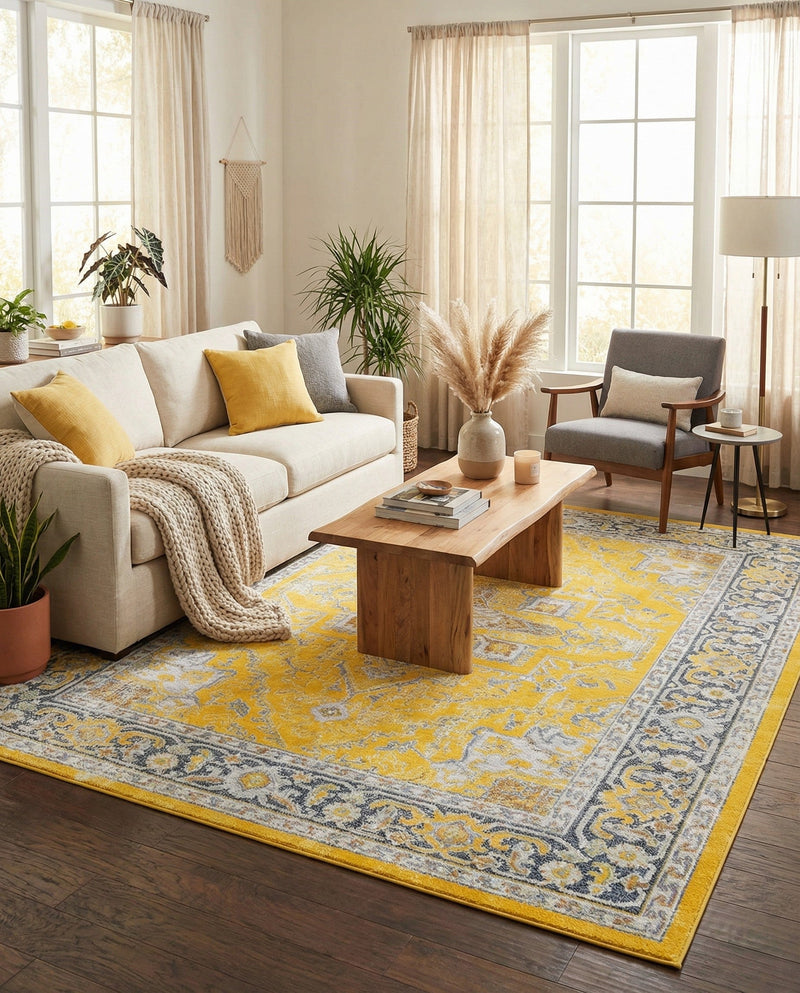 Caribbean Breeze Collection Area Rug -  Andros Rectangle Yellow  lifestyle 28