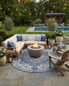 Urban Oasis Rugs Collection Area Rug -  Penthouse (Blue) Round Blue  lifestyle 50
