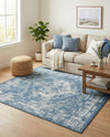 Patio Heritage Collection Area Rug -  Augusta (Blue) Square Blue  lifestyle 76