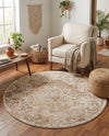 Cambridge Classics Collection Area Rug -  Magdalene (Beige) Round Beige  lifestyle 62