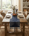 Thar Cotton Collection Area Rug - Jaisalmer (Navy Blue) Table Runner Navy Blue  lifestyle 26