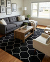 Trellis Mosaic Collection Area Rug -  Pergolatown (Black) Rectangle Black  lifestyle 8