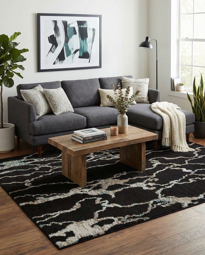 Brighton Terrace Collection Area Rug -  Aldrington Rectangle Navy Blue  lifestyle 12