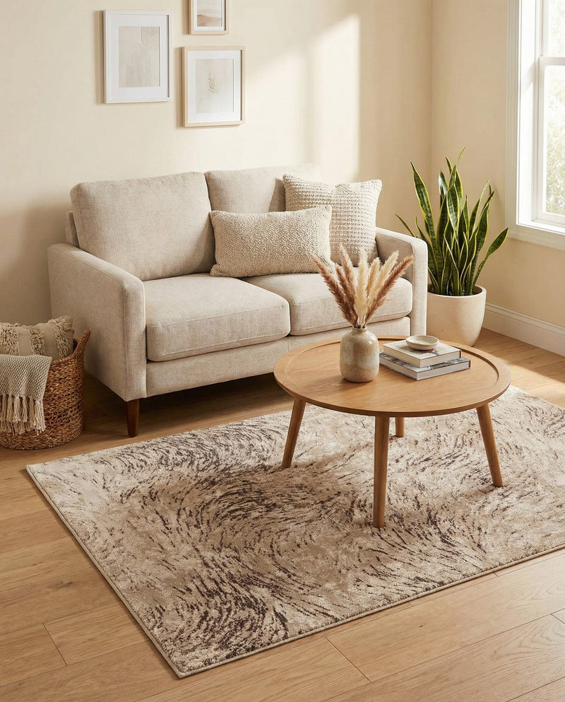 Serenity Sands Collection Area Rug -  Quietshore Rectangle Brown  lifestyle 17
