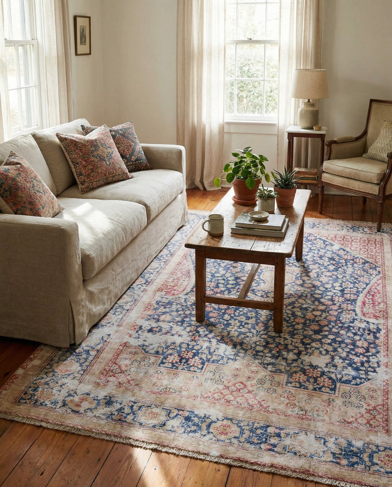 Bazaar Chic Collection Area Rug -  Rabat Rectangle Navy Blue  lifestyle 11