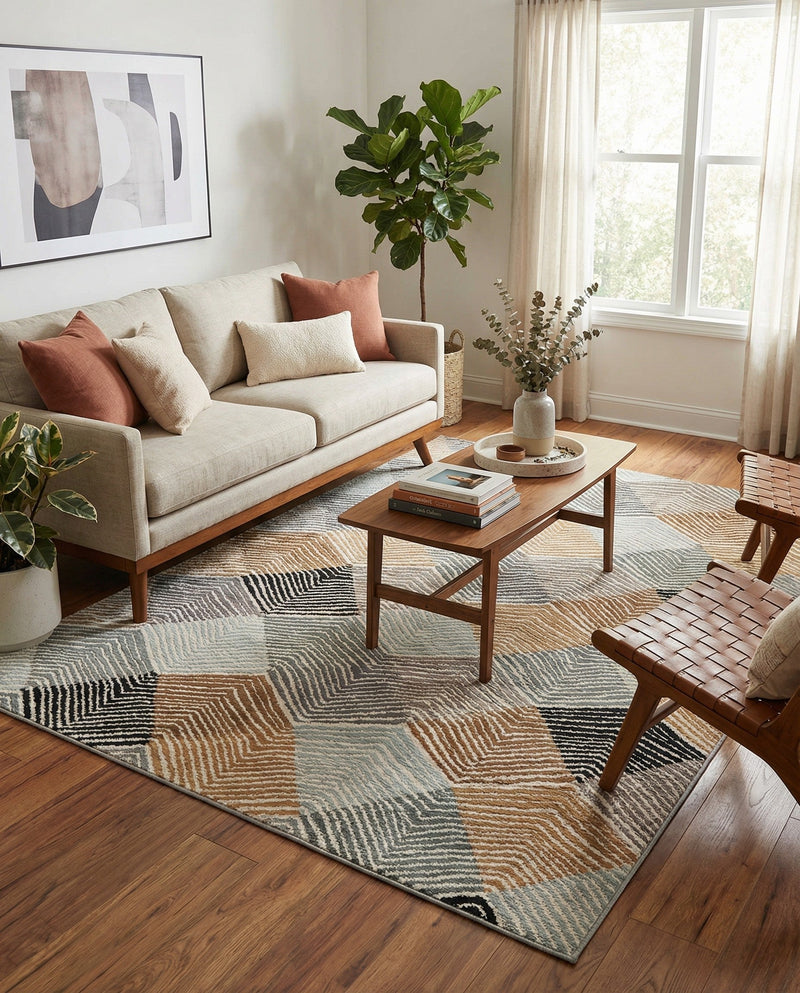 Urban Terrace Collection Area Rug - Metropolis Rectangle Gray  lifestyle 6