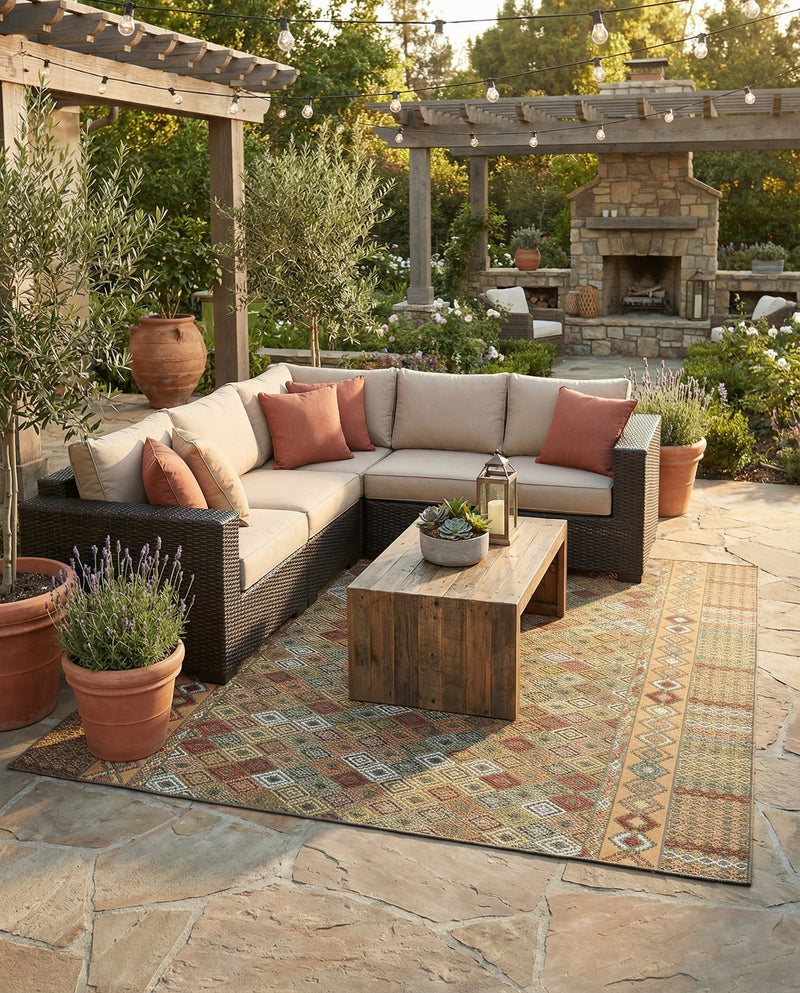 Coastal Terrace Collection Area Rug -  Pelican Square Multi  lifestyle 34