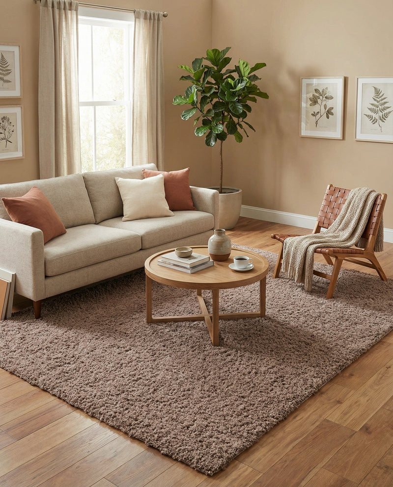 Eternal Plush Oasis Collection Area Rug -  Tranquility (Khaki) Rectangle Khaki  lifestyle 4