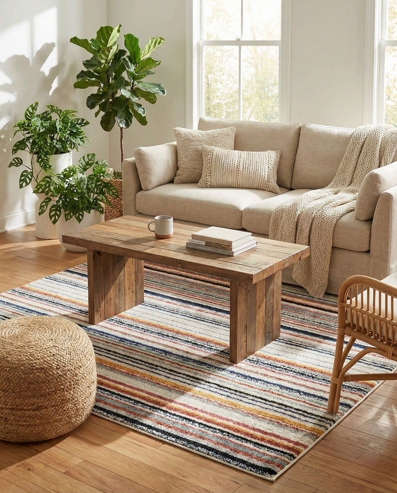 Marrakech Mosaic Collection Area Rug - Casablanca Square Ivory  lifestyle 66