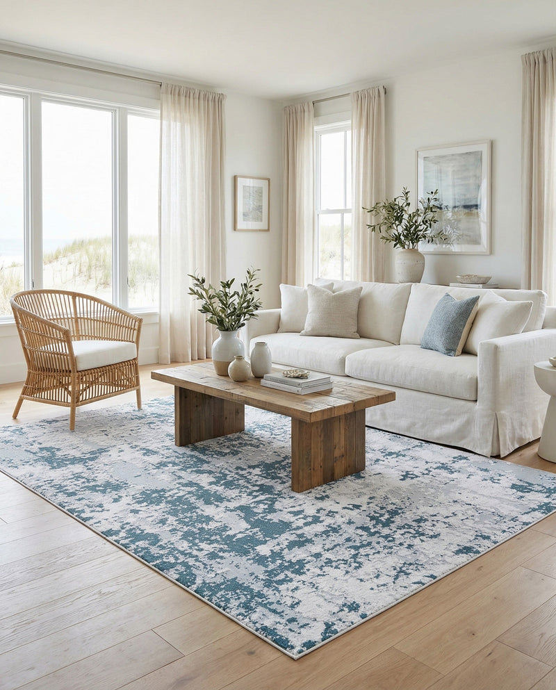 Cathedral Elegance Collection Area Rug -  Basilica Rectangle Navy Blue  lifestyle 68
