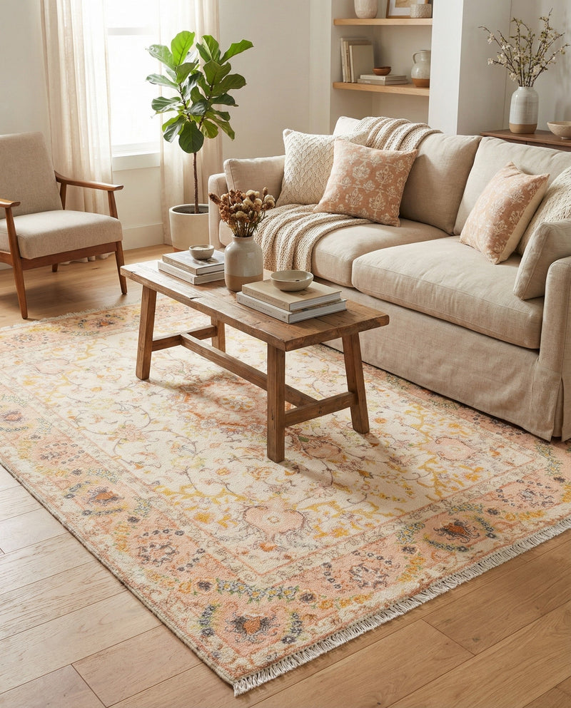 Bazaar Chic Collection Area Rug -  Fez Rectangle Ivory and Gold  lifestyle 8