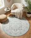 Savannah Series Collection Area Rug - Charleston (Mint) Round Mint  lifestyle 27