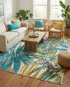 Seaside Blooms Collection Area Rug -  Arcadia Rectangle Multi  lifestyle 33