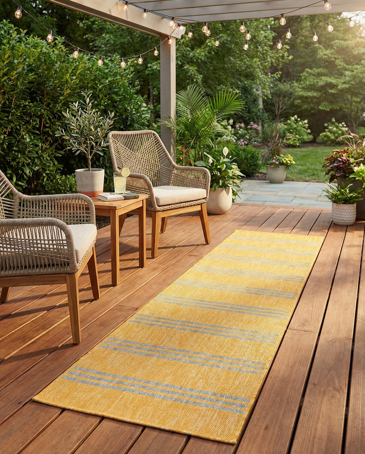 Urban Oasis Rugs Collection Area Rug -  District (Yellow and Aqua) Runner Yellow and Aqua  lifestyle 56