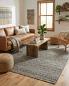 Osian Looms Collection Area Rug - Mumbai Rectangle Navy Blue  lifestyle 7