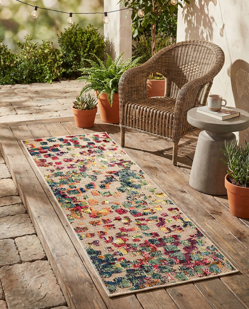 Outdoor Marrakesh Collection Area Rug -  Oujda Runner Multi  lifestyle 26