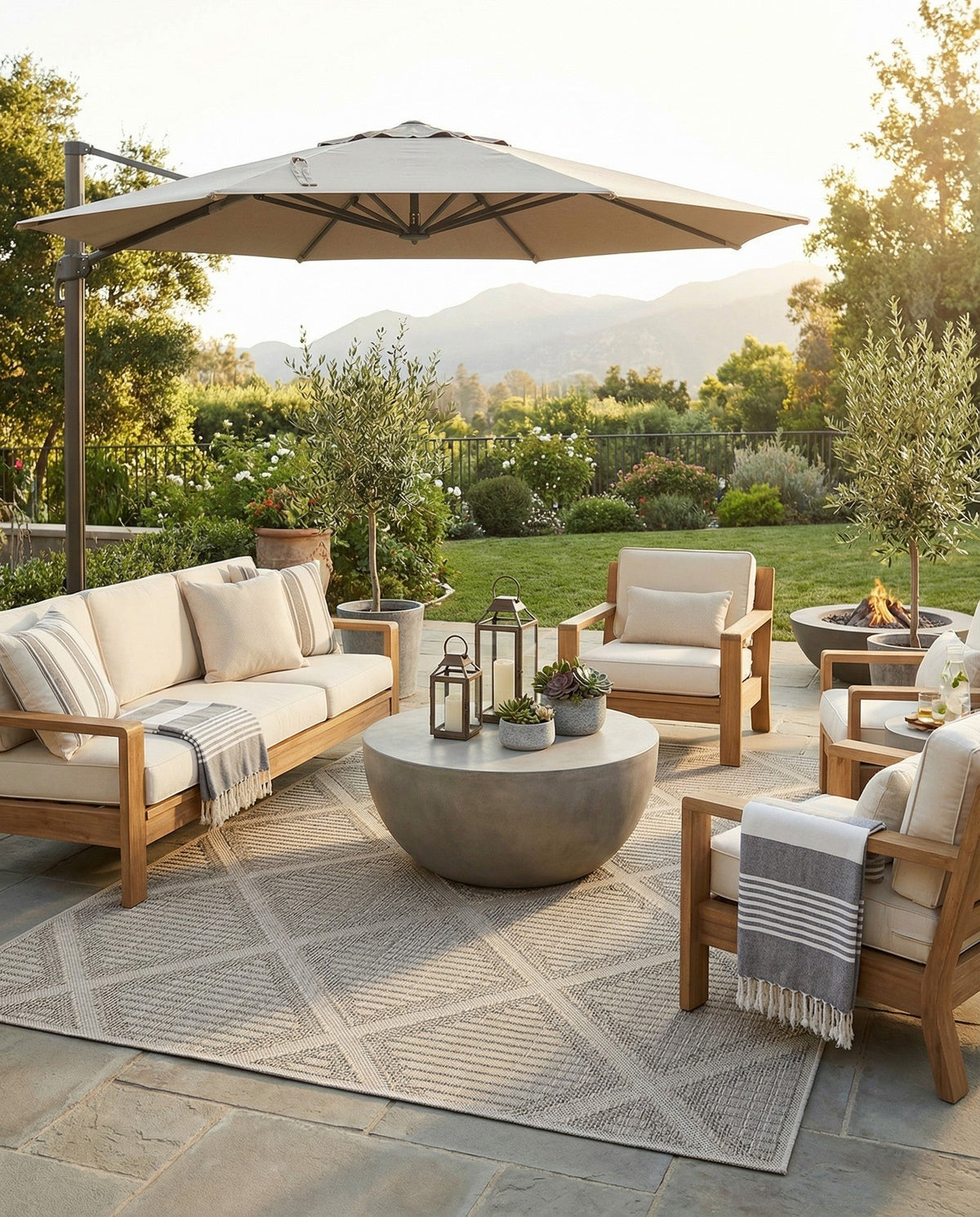 Savannah Pergola Collection Area Rug -  Eden Rectangle Khaki  lifestyle 66