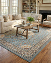 Patio Heritage Collection Area Rug -  Bower Rectangle Blue  lifestyle 32